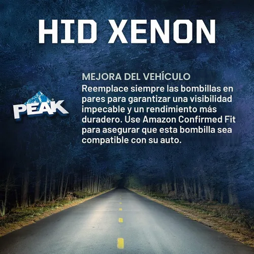 Vista 6 de PEAK Bombilla de repuesto para faros delanteros de xenón HID D3S
