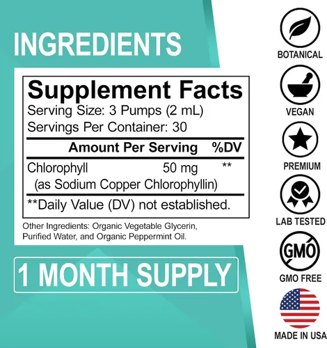 Vista 9 de Candi Cleanse & Chlorophyll - Gotas de aceite de orégano orgánico y clorofila líquida para limpiar olores - Limpiador dental natural de intestino