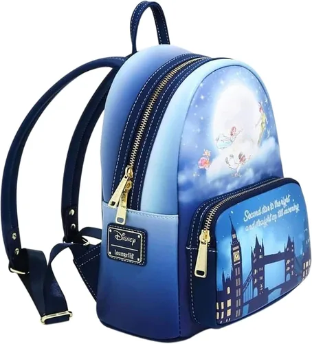 Vista 5 de Loungefly Disney Peter Pan Second Star Glow - Bolso de hombro con doble correa para mujer