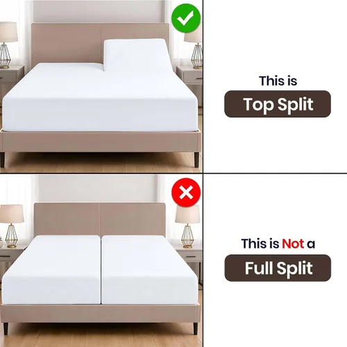 Vista 4 de SGI bedding Juego de sábanas de microfibra ajustable de 28 pulgadas con parte superior flexible de cabeza dividida, ultra suave, refrescante