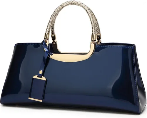 Vista 12 de XingChen Bolso brillante de las mujeres del bolso del bolso de la manija superior del cuero de la patente del bolso estructurado del bolso del bolso
