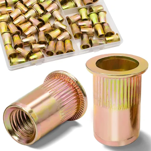 Vista 26 de Tuerca de remache UNC de 1/2 ''-13, 10 piezas de acero inoxidable 304 cabeza plana remache roscado inserto Nutsert