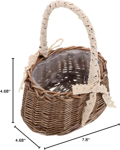 Vista 10 de Gadpiparty Cesta de flores de Navidad para decoración de mesa de boda, decoración de macramé, cesta de ratán, bolsa de playa, fruta, decoración