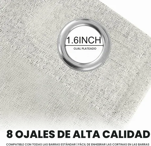 Vista 4 de SimpleHome - Cortinas de lino blanco crema para sala de estar, 84 pulgadas, 2 paneles