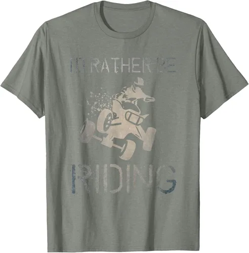 Vista 35 de Camiseta gráfica I'd Rather Be Riding ATV Quad Racing Rider de 4 ruedas, Negro