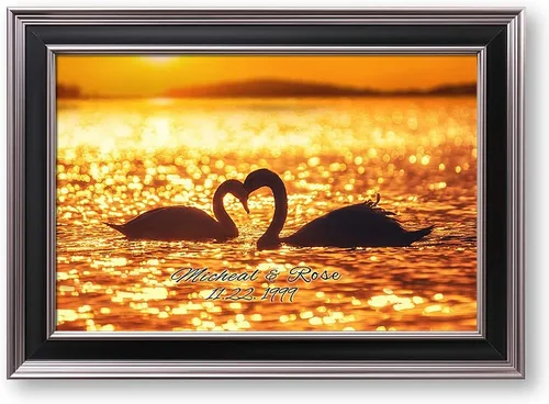 Vista 216 de A&T ARTWORK Love on Beach - Impresión fotográfica personalizada, incluye nombres y la fecha, regalo único para el aniversario de boda. Alfombrillas
