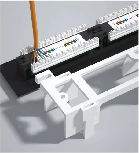 Vista 3 de 1U 12 puertos Cat5E Wallmount Patch Panel, UTP Ethernet Patch Panel con RJ45 Cat5E adaptador Patch Panel
