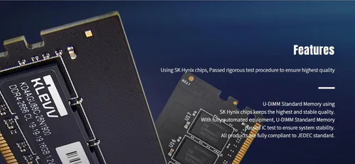 Vista 3 de KLEVV DDR4 8GB (1x8GB) 3200MHz CL22 1.2V UDIMM Desktop Ram Memory SK Hynix Chip (KD48GU880-32N220A)