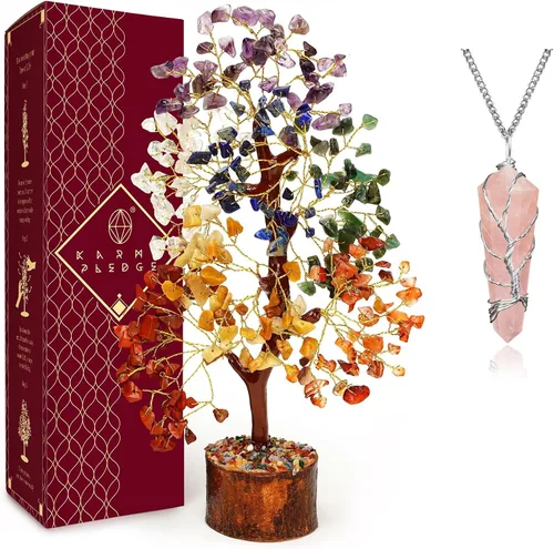 Vista 49 de Árbol de la vida de cristal para decoración del hogar y la oficina, regalos para mujeres, piedras curativas de amazonita de chakra, árbol bonsái