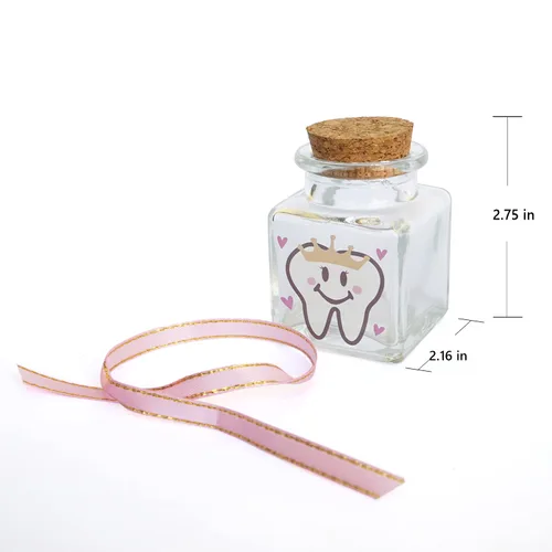 Vista 2 de Tarro de recuerdo First Tooth and Curl, soporte de recuerdo de hadas de dientes de bebé y tarro de recuerdo de primer corte de pelo, para niño