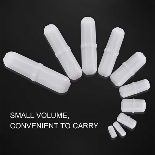 Vista 6 de 10pcs PTFE agitador magnético mezclador agitador barra spinbar color blanco