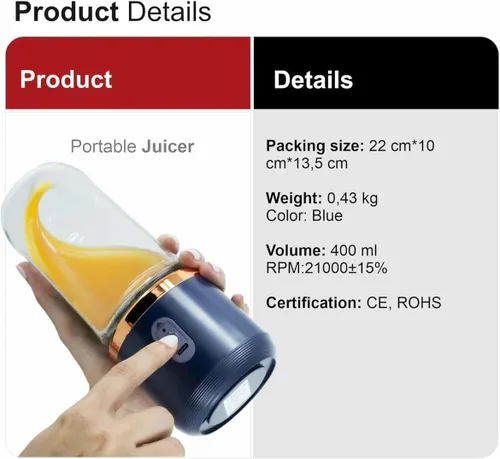 Vista 2 de La Casa licuadora eléctrica portátil de la comida del bebé 13.5 fl oz, Juicer de la fruta