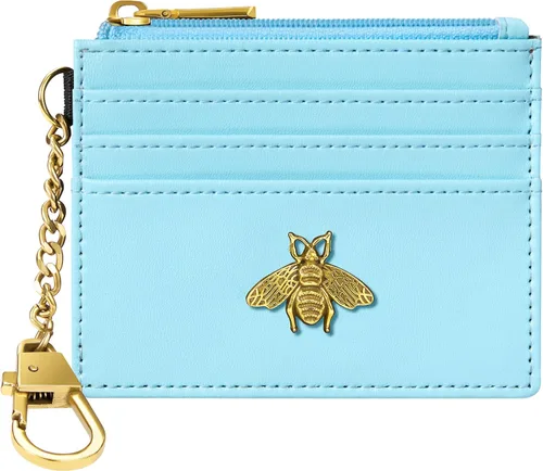 Vista 16 de SEAVILIA - Cartera pequeña con llavero para mujer, con bloqueo RFID Negro