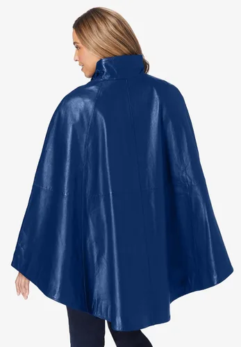 Vista 3 de Jessica London Capa tipo poncho de cuero para mujer en talla grande