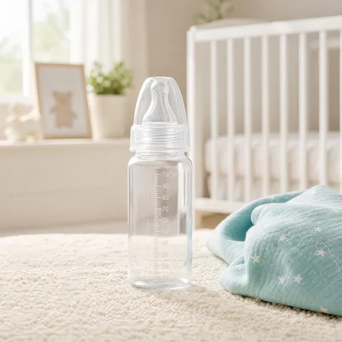 Vista 8 de DOITOOL 15 biberones desechables para bebés de 3.4 fl oz, botellas de plástico para leche para recién nacidos, con escamas de cuello transparente