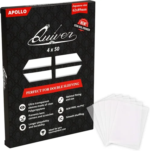 Vista 9 de Quiver Time 200 fundas de cartas negras estándar Artemis para tarjetas Magic: the Gathering Cards - Fundas protectoras de tarjetas TCG mate