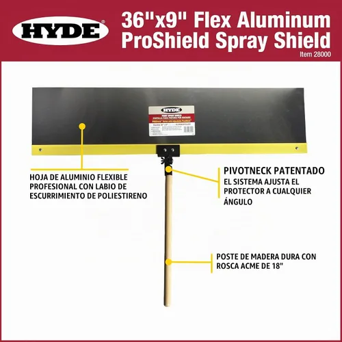 Vista 2 de Hyde 28000 Proshield - Protector de pulverización con etiquetado flexible, 36 pulgadas de largo x 9 pulgadas de ancho, aluminio, 36 x 9, amarillo