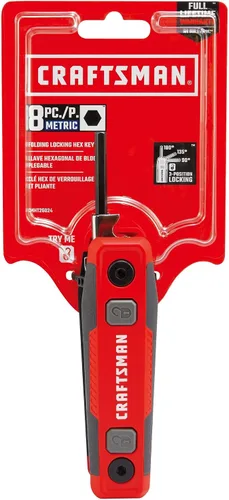 Vista 5 de CRAFTSMAN Juego de llaves hexagonales, MM, bloqueo plegable de 8 piezas (CMHT26024)