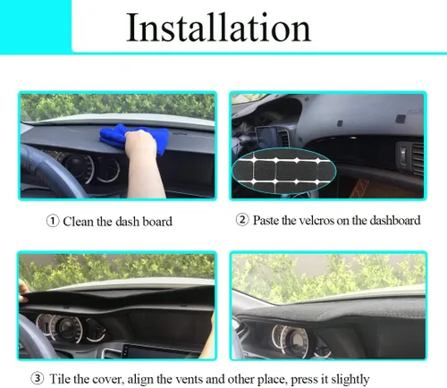 Vista 6 de Tapete de cubierta de tablero personalizado para Ford F150 F250 F350 Pickup Truck 1992 1993 1994 1995 1996, tapete para cubierta de salpicadero Negro