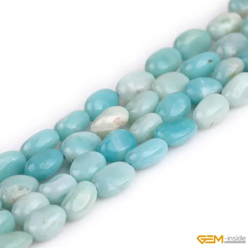 Vista 3 de GEM-Inside 9x12mm Natural Amazonite Stone Gemstone Semi Precious Freeform Baroque Potato Beads for Jewelry Making 15
