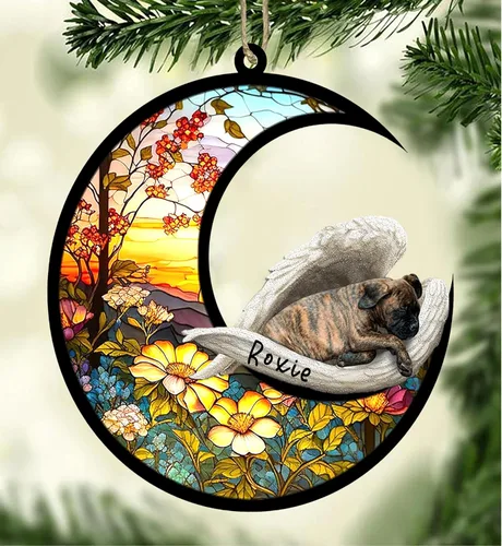 Vista 53 de Atrapasoles conmemorativo personalizado para perros, adorno navideño de Airedale Terrier, recuerdo por pérdida de mascota, regalos conmemorativos