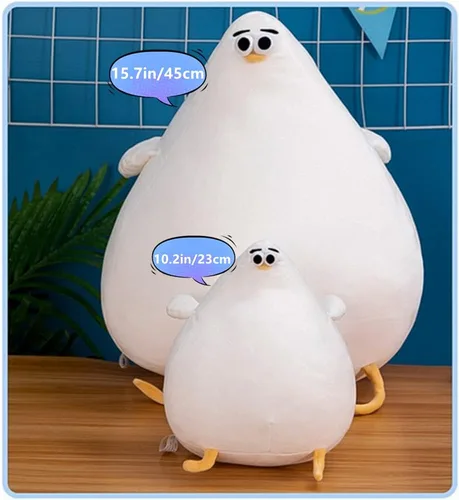 Vista 4 de NatureMan Lindos juguetes de peluche de pollo gordo de gaviota, divertida almohada de pollo de dibujos animados, regalo creativo para niños y niñas