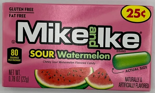 Vista 7 de Paquete variado de 7 caramelos Mike and Ike - Incluye 5 cajas de teatro y 2 mini cajas- Mike e Ike Sour Mega Mix, Original, Tropical Typhoon, Berry