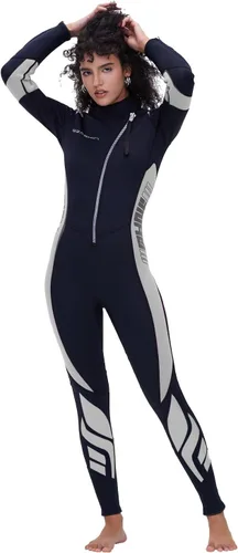 Vista 6 de Seaskin Trajes de neopreno para hombres y mujeres de 3 mm con cremallera frontal, traje de neopreno completo