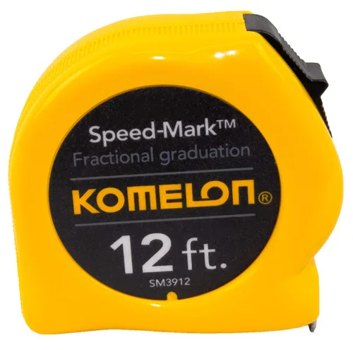 Vista 2 de Komelon SM3912 Speed Mark - Cinta métrica de hoja de acero con revestimiento acrílico, 12 pulgadas por 5/8 pulgadas, caja amarilla