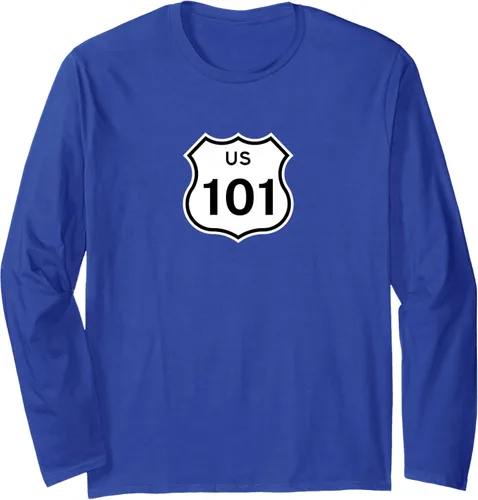Vista 4 de Highway Sign - Camiseta de manga larga de EE.UU. Route 101, Negro