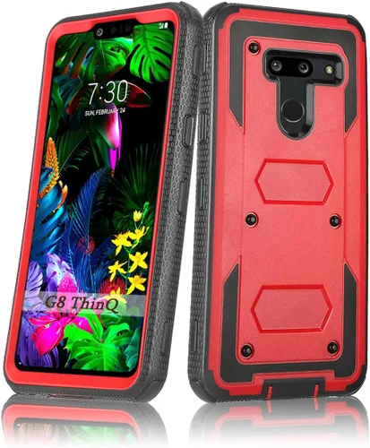 Vista 9 de Asuwish Funda de teléfono para LG G8 ThinQ, híbrida, resistente, a prueba de golpes, a prueba de caídas, cuerpo completo, resistente, teléfono