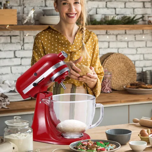 Vista 2 de Gdrtwwh KitchenAid - Cuenco de vidrio para batidora de pie inclinable de 4.5 a 5 cuartos de galón, repuesto con mezclador artesanal KitchenAid