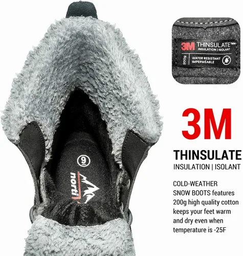 Vista 2 de NORTIV 8 Botas de nieve impermeables para hombre