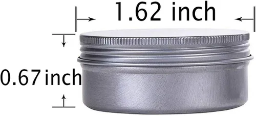 Vista 2 de Hulless Tarro de lata de aluminio de 0.5 onzas, recipientes recargables de 0.5 fl oz, tapa de rosca de aluminio, botella redonda para cosméticos