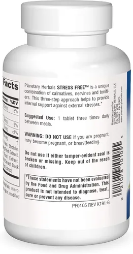 Vista 2 de Planetary Herbals Tabletas de fórmula calmada sin estrés, 810 mg, 90