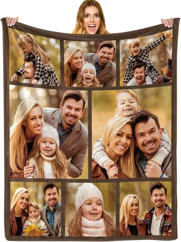 Vista 14 de ShineSand envía al día siguiente, cobija personalizada con texto de foto - impresa en EE. UU., cobijas con fotos personalizadas, regalos de Navidad
