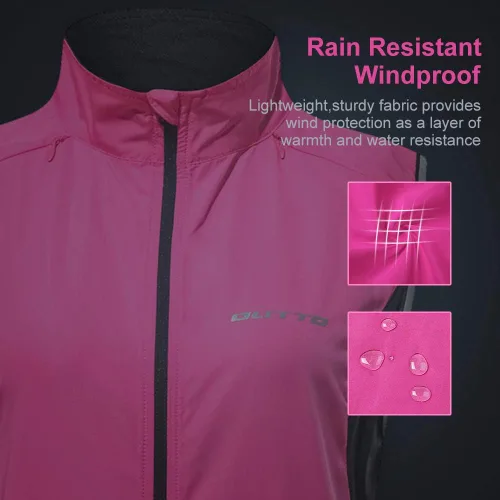 Vista 4 de Chaleco de ciclismo reflectante para mujer para seguridad y viento