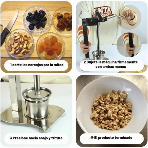 Vista 3 de Exprimidor manual de limón y frutas de acero inoxidable resistente, prensador de cítricos rápido y eficiente para uso en cocina