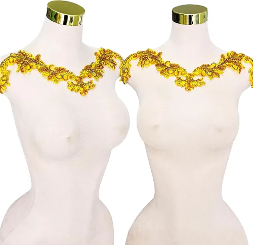 Vista 39 de Parches de cristal hechos a mano con cuentas de encaje de diamantes de imitación para accesorios de ropa de vestir (S1-champán)