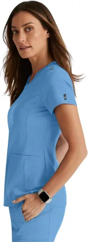 Vista 3 de BARCO Grey's Anatomy Spandex Stretch Direct - Camiseta médica con cuello en V para mujer