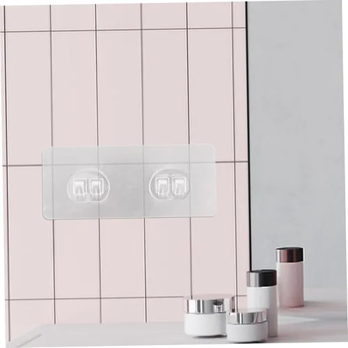 Vista 7 de Zerodeko 20 piezas de calcomanías transparentes con hebilla de doble garra que no deja marcas, parches adhesivos de plástico resistente, perchas