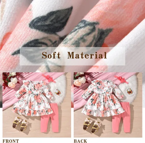 Vista 5 de Aalizzwell Conjunto de leggings de vestir para bebés y niñas