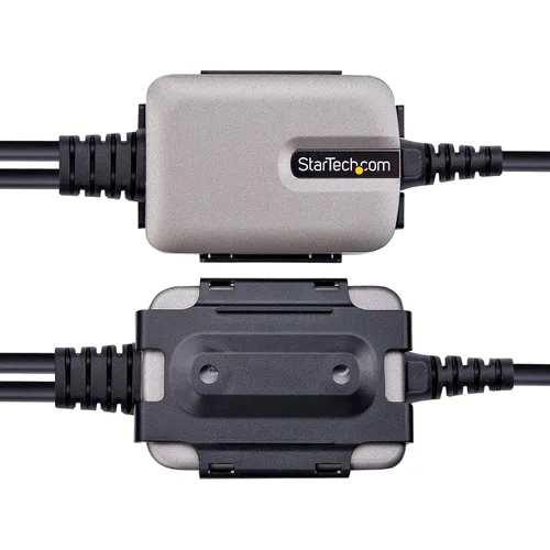 Vista 6 de StarTech.com Cable adaptador de 2 puertos USB a serie de 2 pies, retención COM, FTDI, USB a DB9 RS232, tornillos y tuercas DB9 cambiables