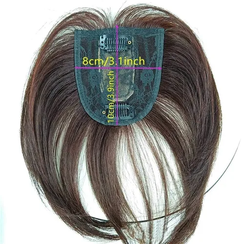 Vista 2 de 100 % real de cabello humano con parte lateral media, 11 pulgadas para mujer, cabello humano real sin flequillo, para mujeres con cabello
