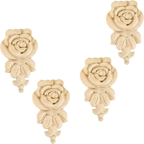 Vista 14 de 4PCS madera tallada Onlay Appliques DIY decoración de muebles, 05