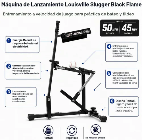 Vista 8 de Máquina de lanzamiento Louisville Slugger Black Flame