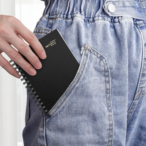 Vista 5 de RETTACY Cuaderno de bolsillo, 160 páginas forradas, tamaño mini A6 (4.5" × 5.7"), para trabajo, diario, escritura, papel grueso de 100 g/m²