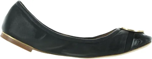Vista 2 de Tory Burch Minnie - Zapatos planos de ballet de piel con punta redonda para mujer, Negro perfecto., 0