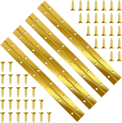Vista 10 de 4 piezas, bisagra de piano de acero inoxidable negro de 30 cm de alta resistencia continua para puertas de gabinete, carpintería, muebles de madera