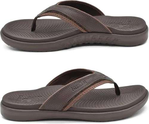 Vista 5 de KuaiLu Sandalias deportivas para hombre, cómodas, ortopédicas, con soporte de arco para fascitis plantar, para exteriores, verano, playa, talla 7 15